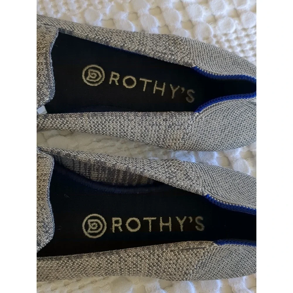 Rothy's The Loafer Gray Stripe Taupe Heather‎ Gray Sz 9.5